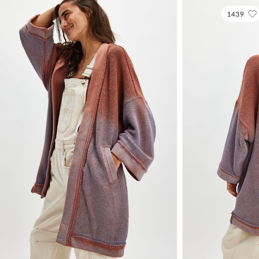 FREE PEOPLE Lola Sweatshirt Cardi Women's Size M Cedarwood Combo